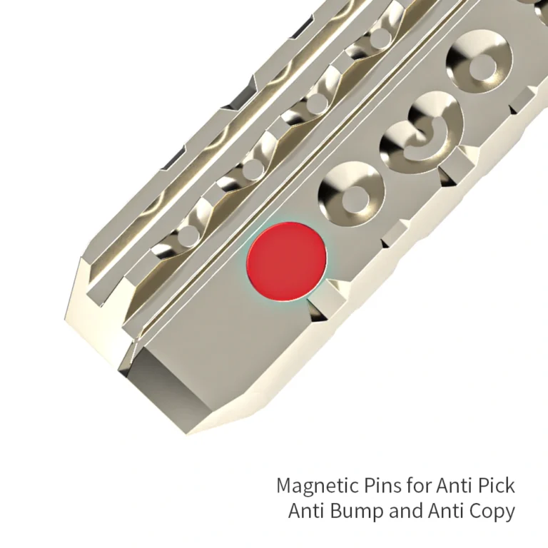 Active Pin and Magnet Passive Pin Lock Cylinder with Patent Moon Shape Passive Pins and Angle Anti-Pick Side Pins gallery image 3