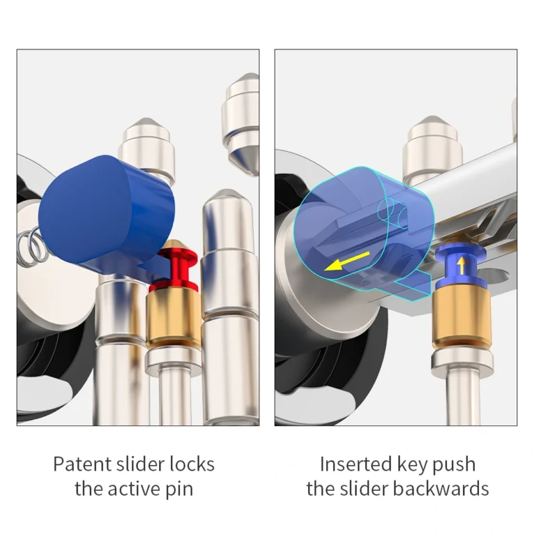 ACTIVE PIN WITH PASSIVE PIN LOCK CYLINDER WITH PATENTED MOVE ELEMENT AND ANTI PICK SLIDER gallery image 1