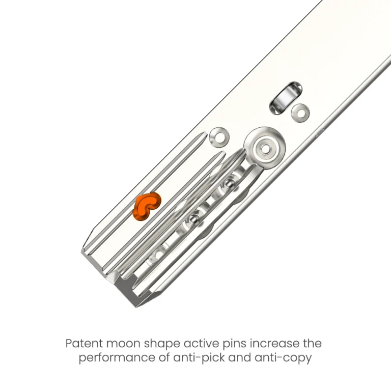MOON SHAPE ACTIVE PINS AND PATENTED FLOATING ROLLER TELESCOPIC PIN LOCK CYLINDER gallery image 2