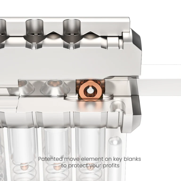 MOON SHAPE ACTIVE PINS AND PATENTED FLOATING ROLLER TELESCOPIC PIN LOCK CYLINDER gallery image 3