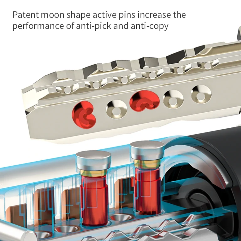 Active Pin and Passive Pin Lock Cylinder with Patent Moon Shape Passive Pins and Wave Anti-Pick Pins gallery image 3