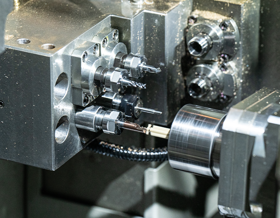 TSUGAMI CNC Swiss-type machine producing lock cylinder components