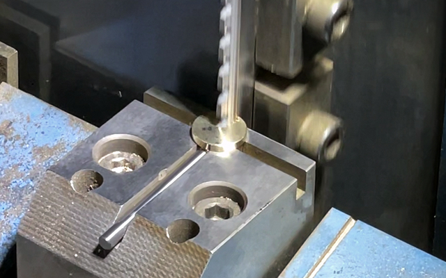 Pin hole machining before keyway broaching on plug